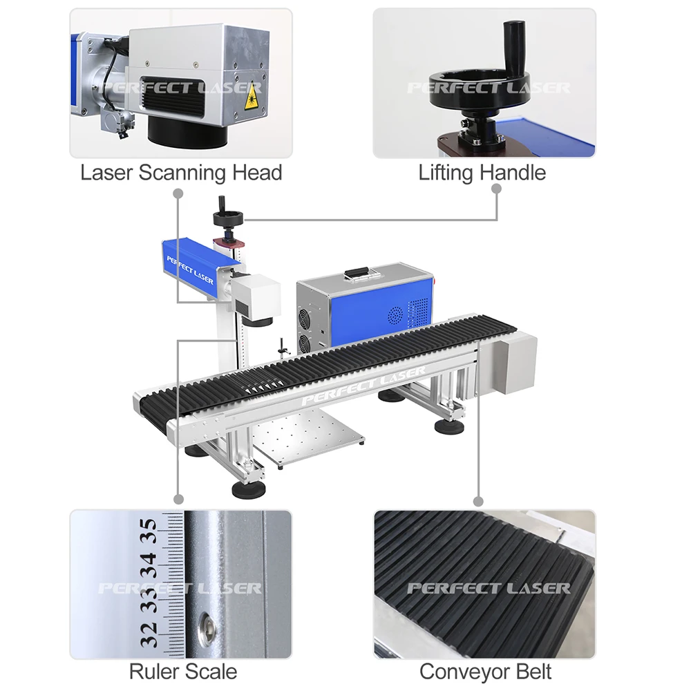 Perfect Laser 20w JPT Fiber Laser Marking Machine With Rotating For Pens Logo Number Engraving Machine