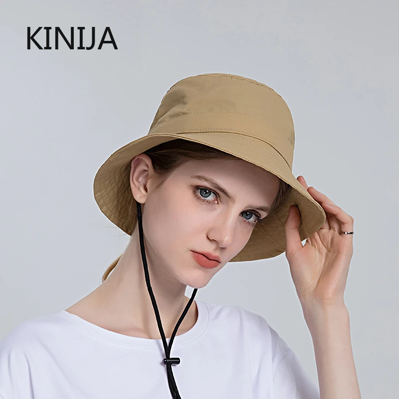 Men Bucket Hats Summer Sun Hats for Women Outdoor Beach Fishing Hiking UV Protection Visor Cap Foldable Short Brim Ponytail Hat