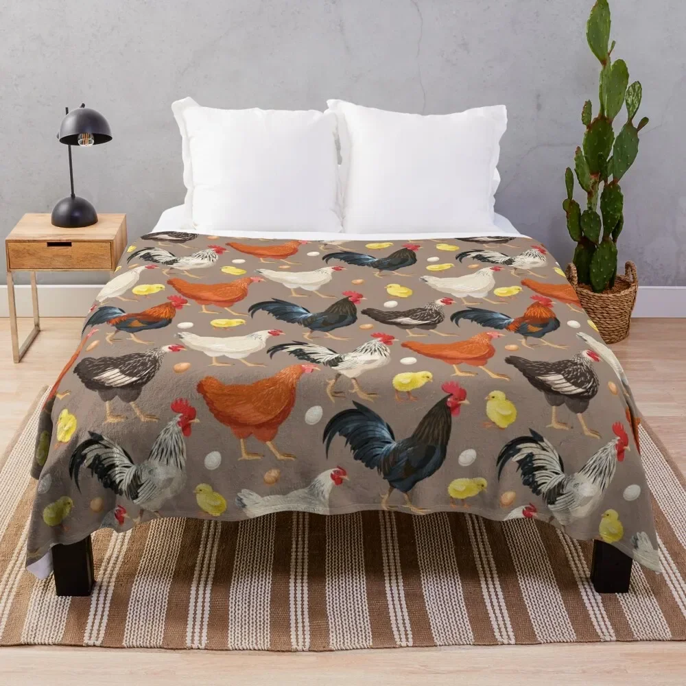 

chicken colorfull pattern Throw Blanket Sofa Quilt Large Sofa Blankets