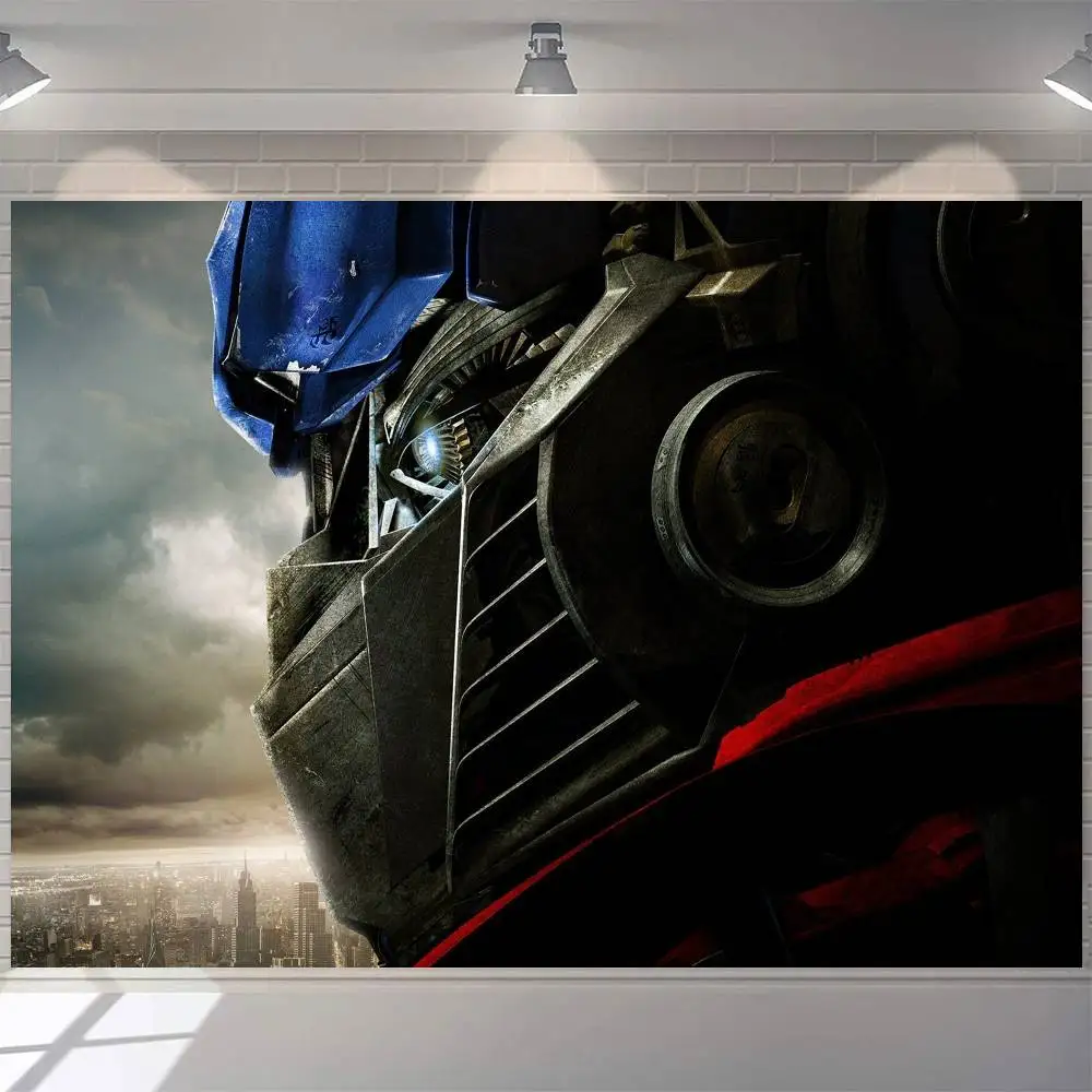 أوبتيموس برايم الديكور خلفية غرفة الطرف الديكور خلفية القماش الأطفال عيد ميلاد راية التصوير الدعائم