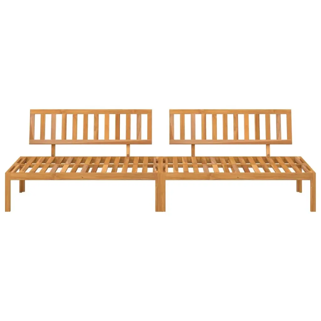 #Solid Acacia Wood Modular Patio Middle Sofa pcs Slatted Backrest Water-Resistant Outdoor Garden Backyard Set