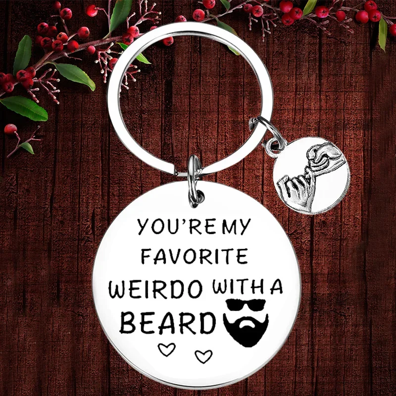 

Charm You're my Favorite Weirdo with a Beardo Keychain Pendant Funny Valentine's Day Gifts Key Chains Anniversary Birthday Gift