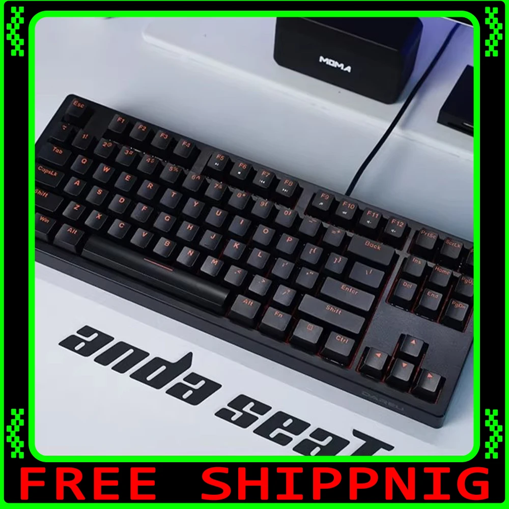 

DAREU New dk100 Wired Keyboard Non Slip Mat Two Color Injection Key Cap Gaming Keyboard Anti Spill For CSGO Pc Accessories Gifts