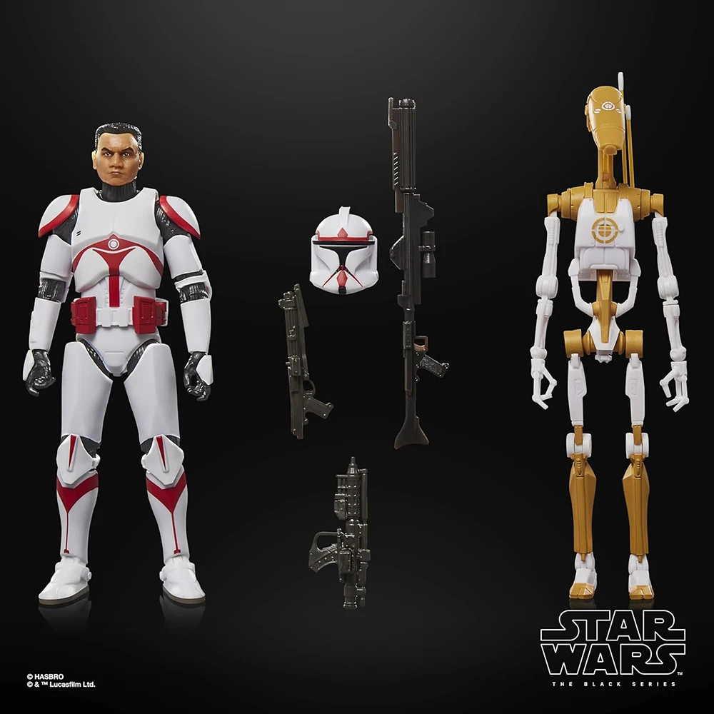 Hasbro Star Wars The Black Series Phase I Assault Trooper (Coruscant Guard) & Battle Droid Officer (Training) 2-Pack-Set Toys