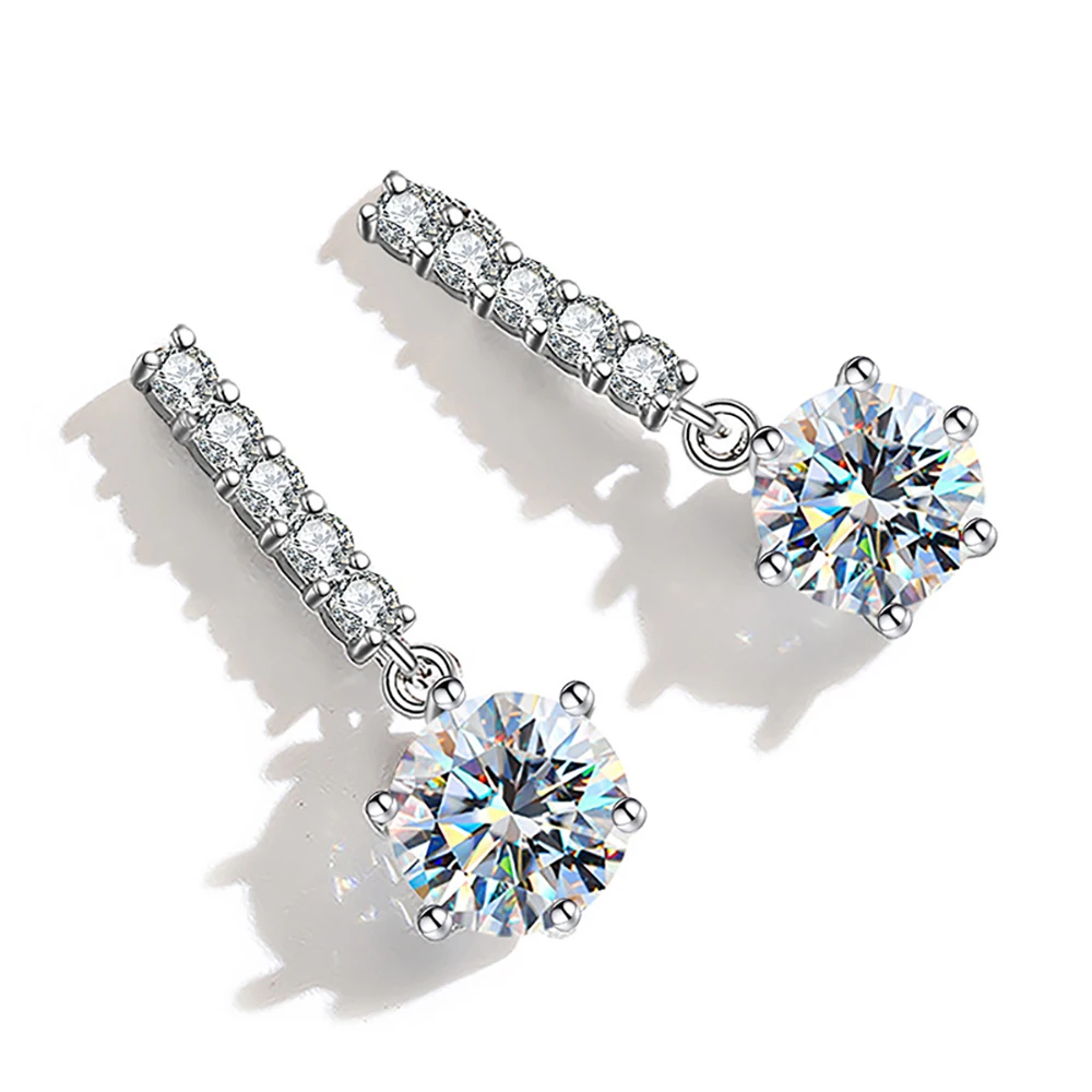 1 ctx2 Moissan ite Tropfen Ohrringe für Charm Lady Silber Schmuck mit königsblauer Farbe Goldgelb Farbe Femald Dating Geschenk – Detail 11