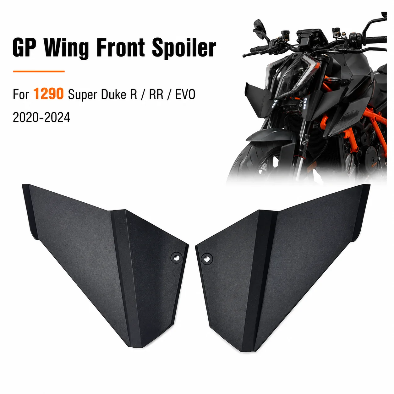 Motorcycle GP Wing Front Spoiler Lower Lip Downforce Fairing Kit Compatible With KTM 1290 Super Duke R RR EVO 2020-2024