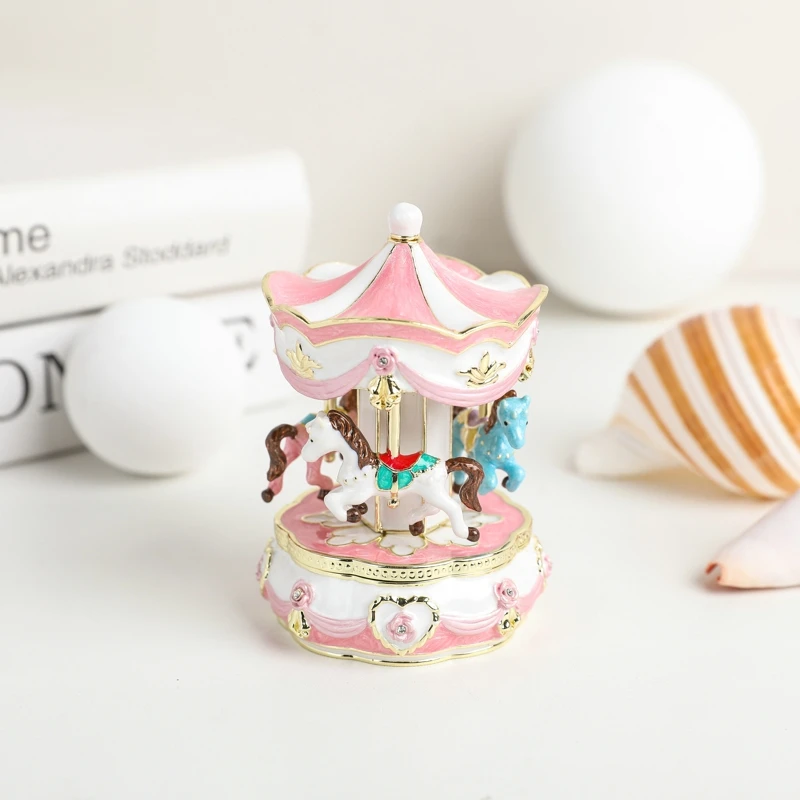 SHINNYGIFTS Royal Birthday Gifts Enamel Pewter merry-go-round Valentine's Day gift Daughter's Gifts