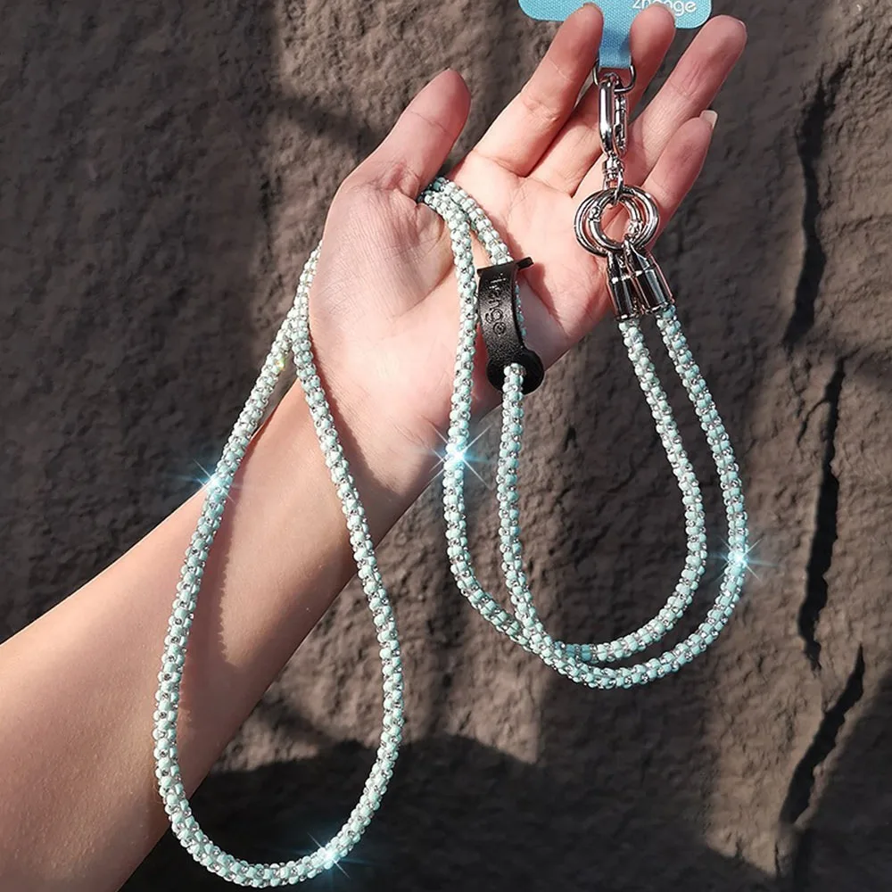 

Красочный ремешок для телефона со стразами, яркая цепочка через плечо, чехол для телефона, ремни-цепочки, блестящий подвесной шнур, аксессуары для телефонов