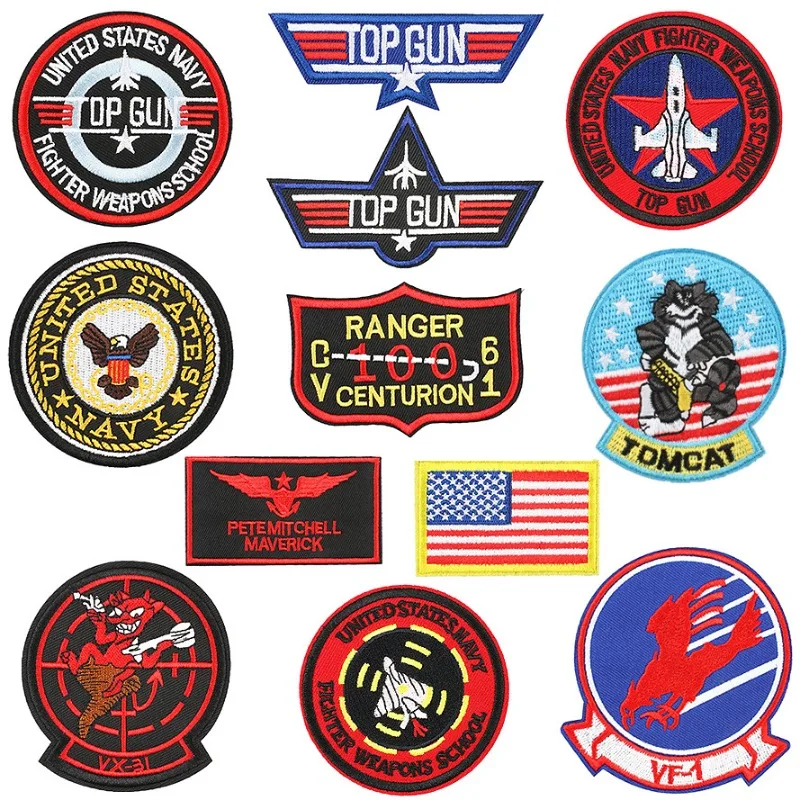 Top Gun Flight Test MAVERICK Ranger Patch Keychain Tomcat Fighter Weapon School Academic Squadron Badge For Jacket