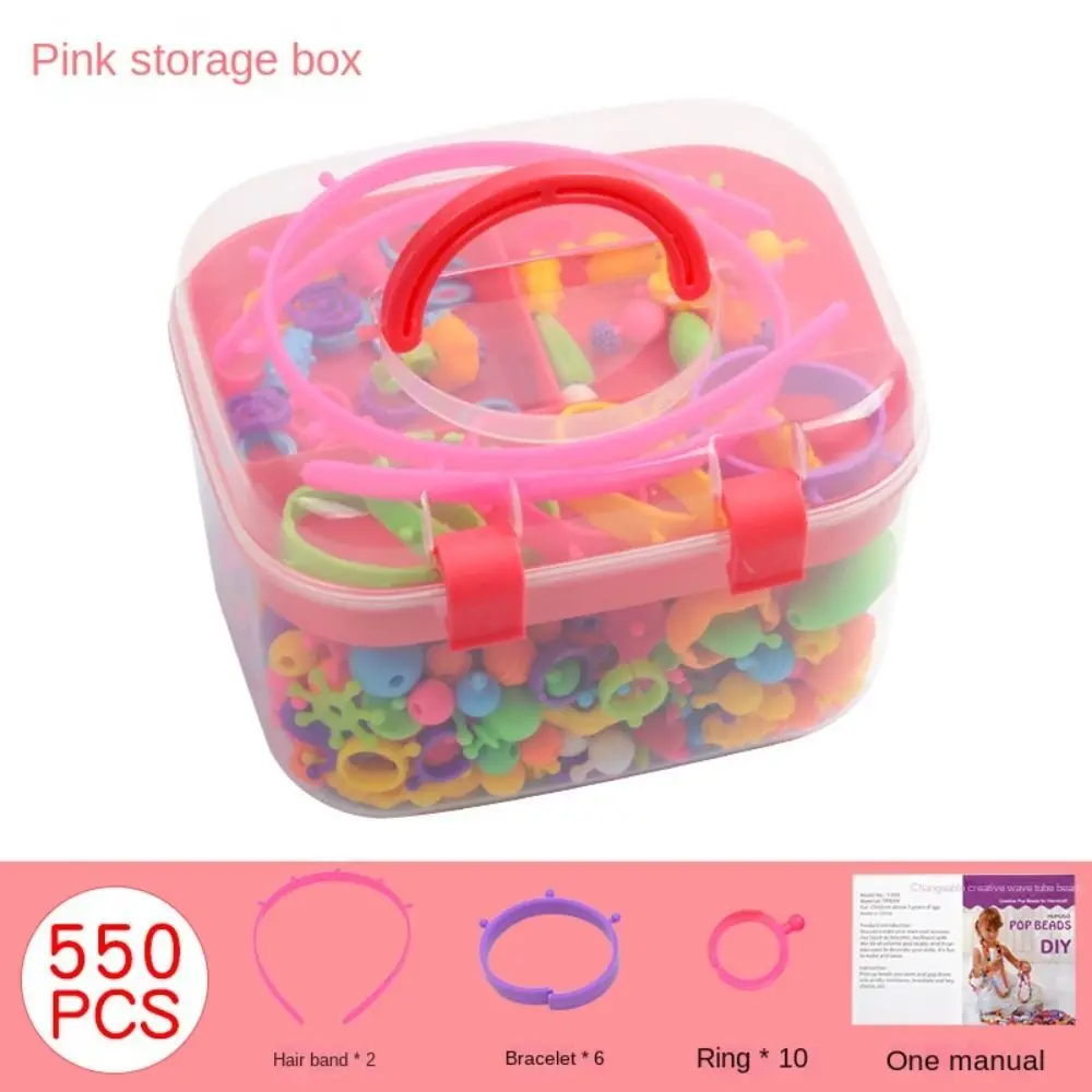 200 Uds Kit de joyería DIY cuentas Pop cuentas a presión cuentas sin cable princesa DIY Pop Bead partículas grandes coloridas cuentas Pop-Arty