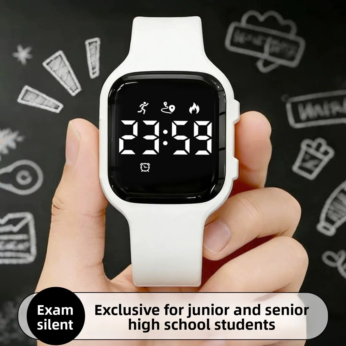 LED Digital Smart Watch Waterproof Bracelet Pedometer Timer Silent Vibration Alarm Sport Fitness Simple Swim Korean Wrist Watch
