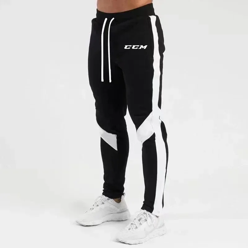 Autumn/Winter 2024 Wool straight leg Men's fitness jogging pants Winter Warm CCM solid rope bottom casual pants