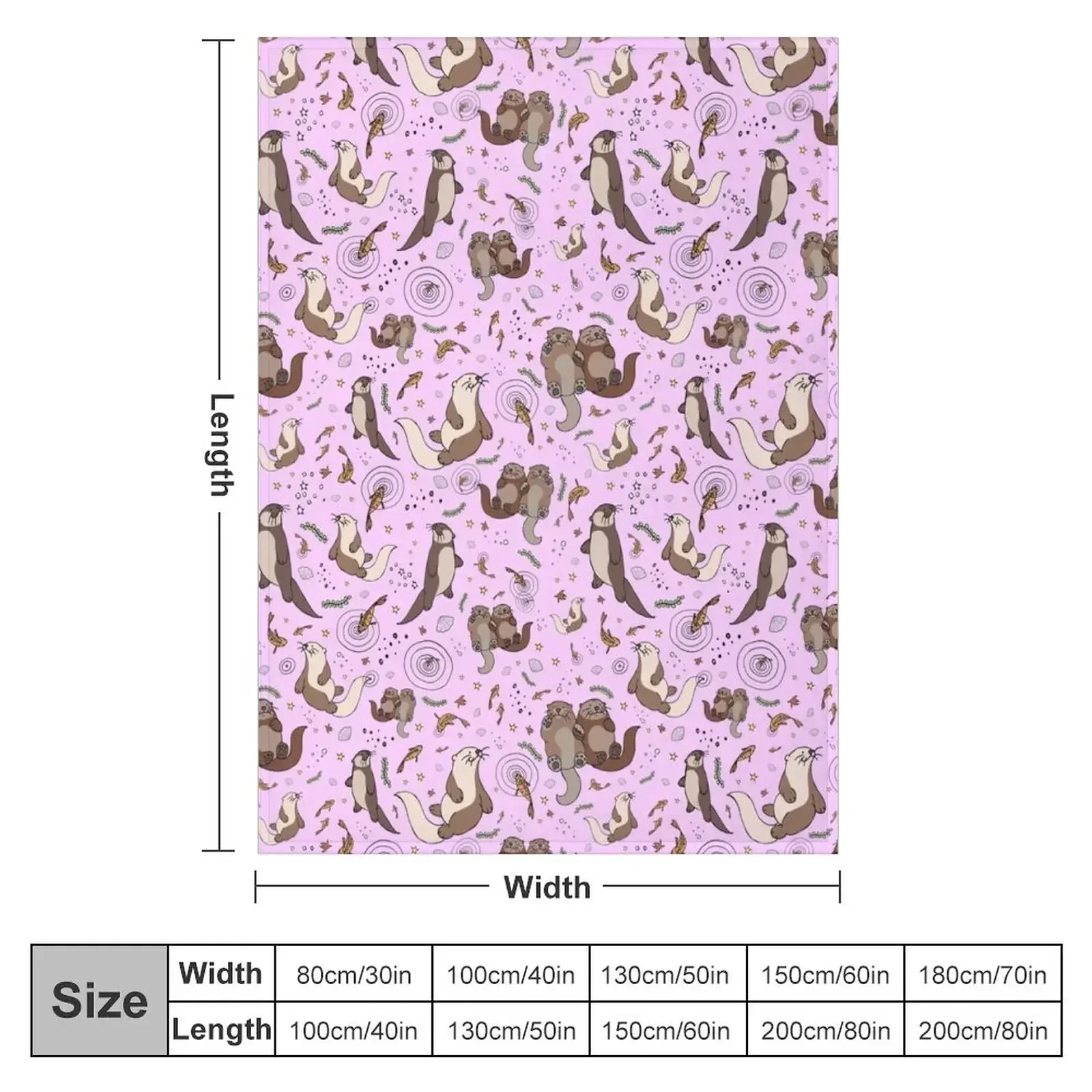 Otters in Pink Throw Blanket Hairy Extra Large Throw blankets ands Blankets