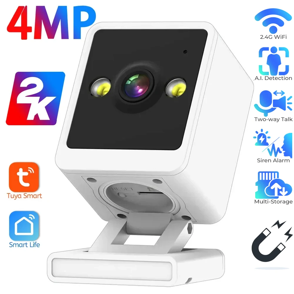 

Tuya 4MP Mini Cube Camera Indoor Tinny WiFi Camera 2-way Talk Night Vision Human Detect SD Card Recording Playback Small Cameras