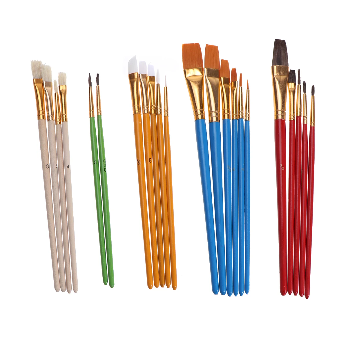 

25Pcs Painting Brush Set Durable Anti-Shedding Nylon Hair Oil Watercolor Acrylic Gouache Brushes for Students Kids Artists