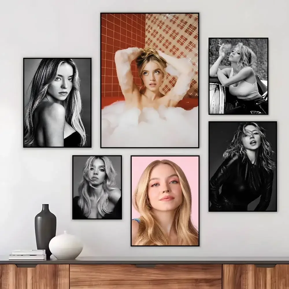 Star S-Sydney Sweeney Poster art HD canvas advanced aesthetic Printing Paper Wall Art for Living Room Home Decor