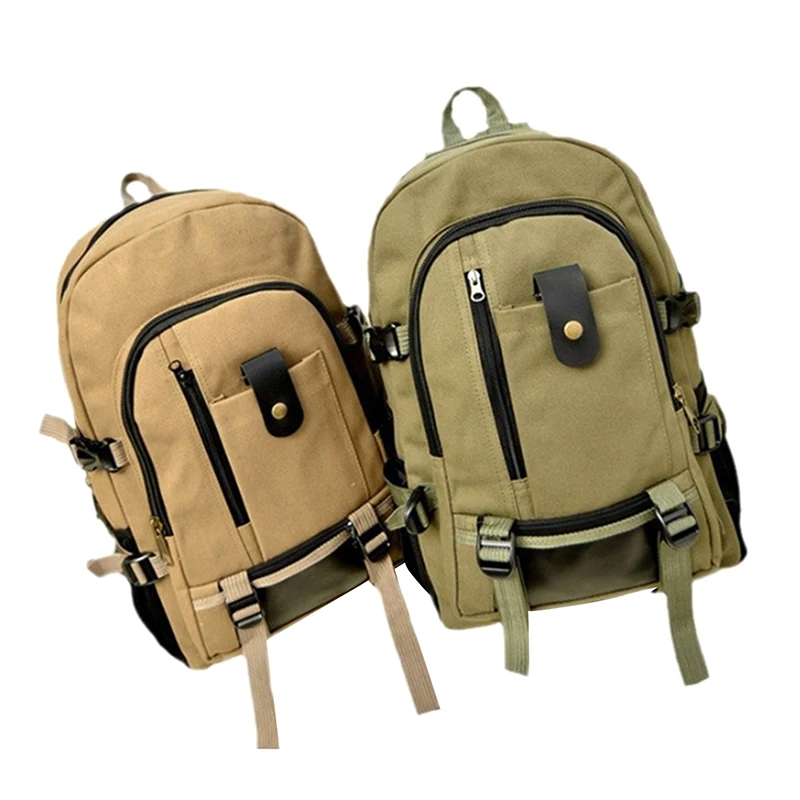 Borsa da campeggio da viaggio all'aperto con zaino in tela di grande capacità da uomo