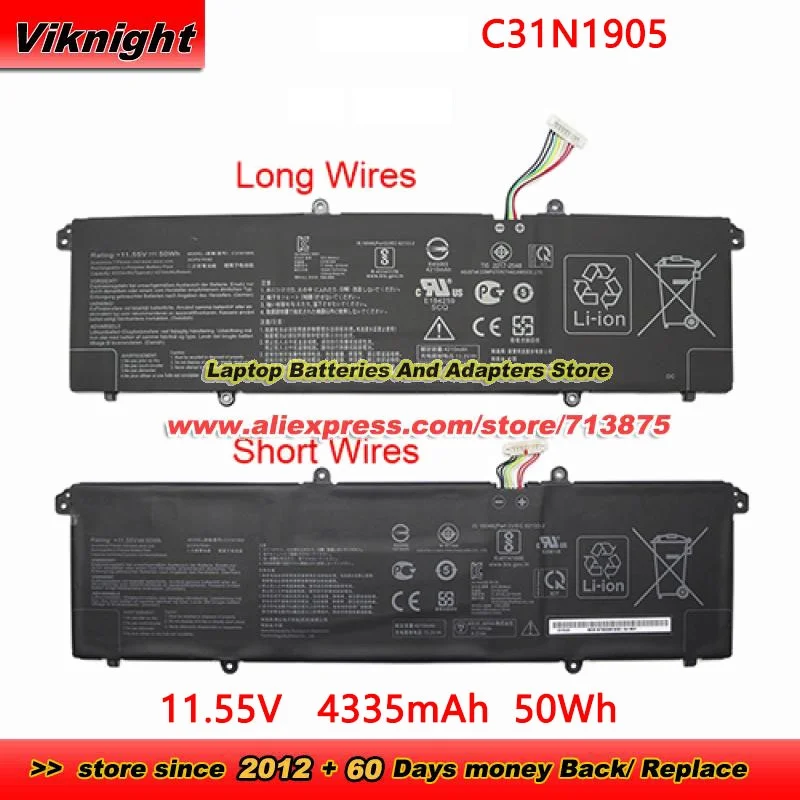 C31N1905 Battery 3ICP5/70/82 for K533F S433FL S533FL Vivobook 14 15 OLED 16X 17X S13 S14 S15 11.55V 4335mAh 50Wh