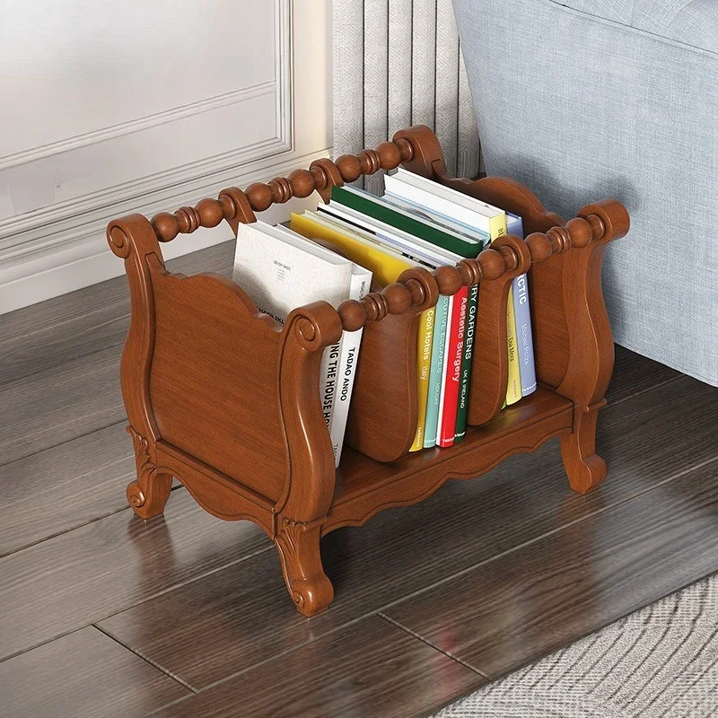 

American rural small edge magazine rack, telephone rack, solid wood bookshelf, simple small bookshelf