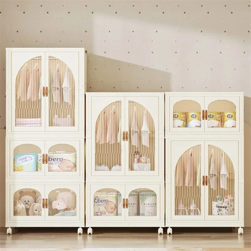 

Шкафы с двойной дверью, складные домашние шкафы для спальни, ящик для хранения игрушек для гостиной, многослойные контейнеры для организации большой емкости