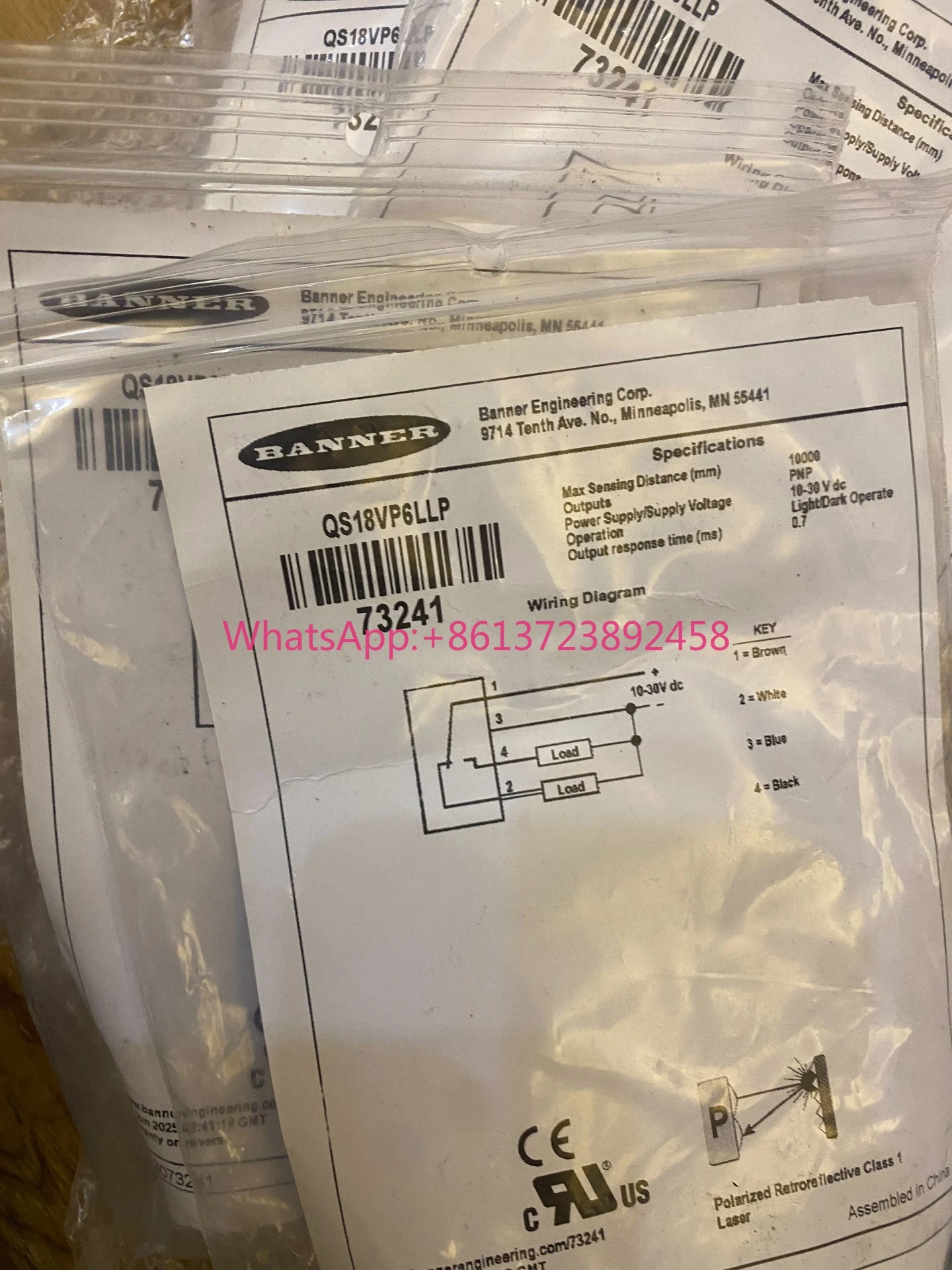 

BANNER QS18VP6LLP photoelectric sensor