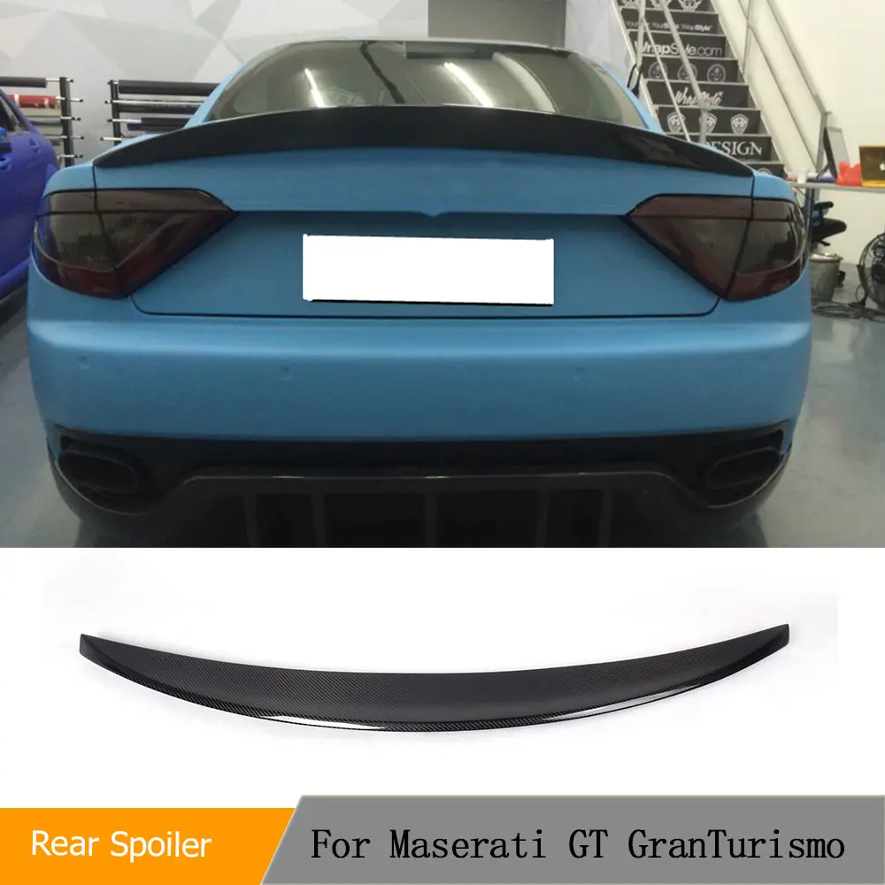 Carbon Fiber Rear Trunk Spoiler Wing for Maserati GT GranTurismo Coupe 2-Door 2012-2014 Racing Boot Lid Wing Lip Spoiler FRP