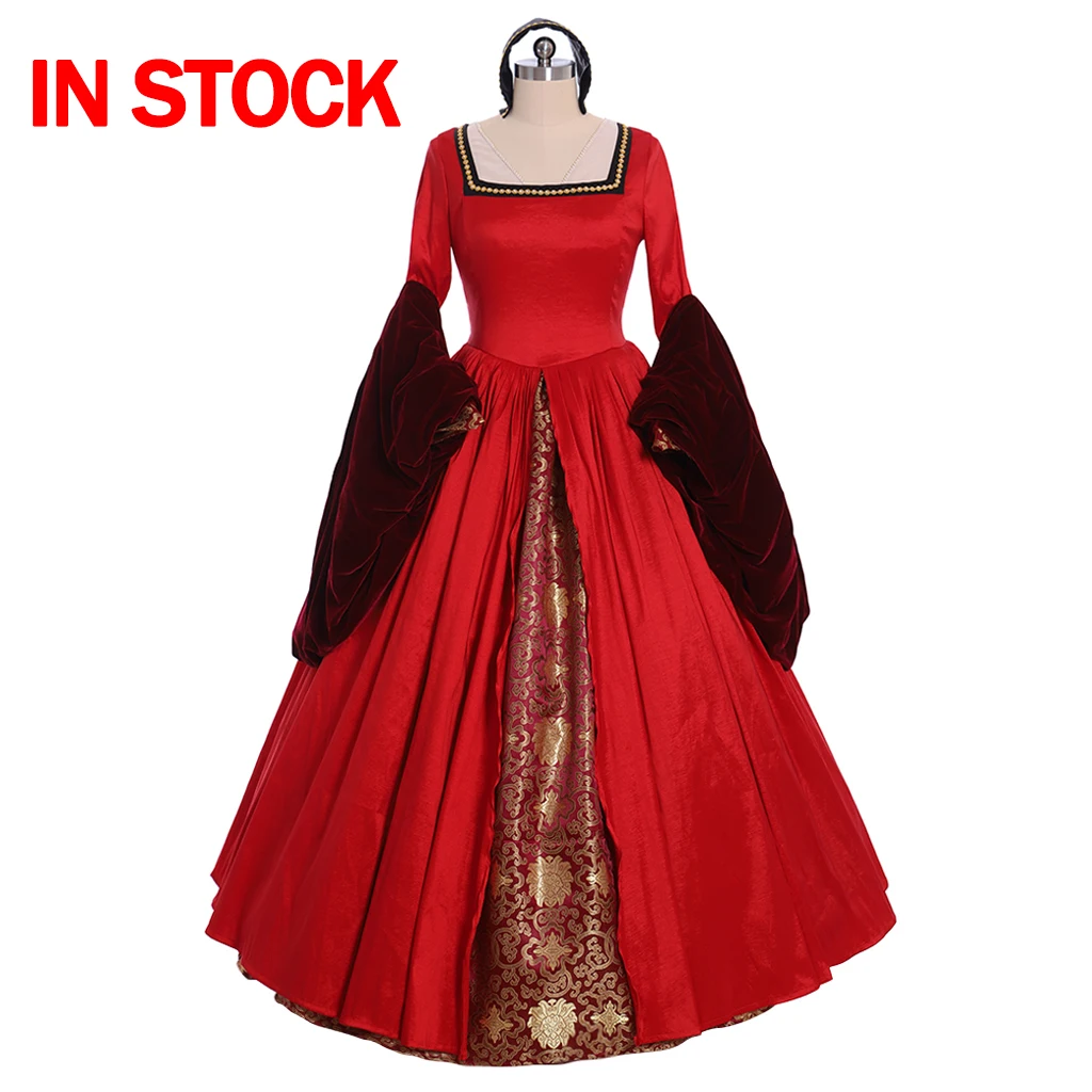 

Cosplaydiy Tudor Elizabeth Queeen Cosplay Costume Dress Victorian Tudor Elizabeth Anne Boleyn Red Gown L320