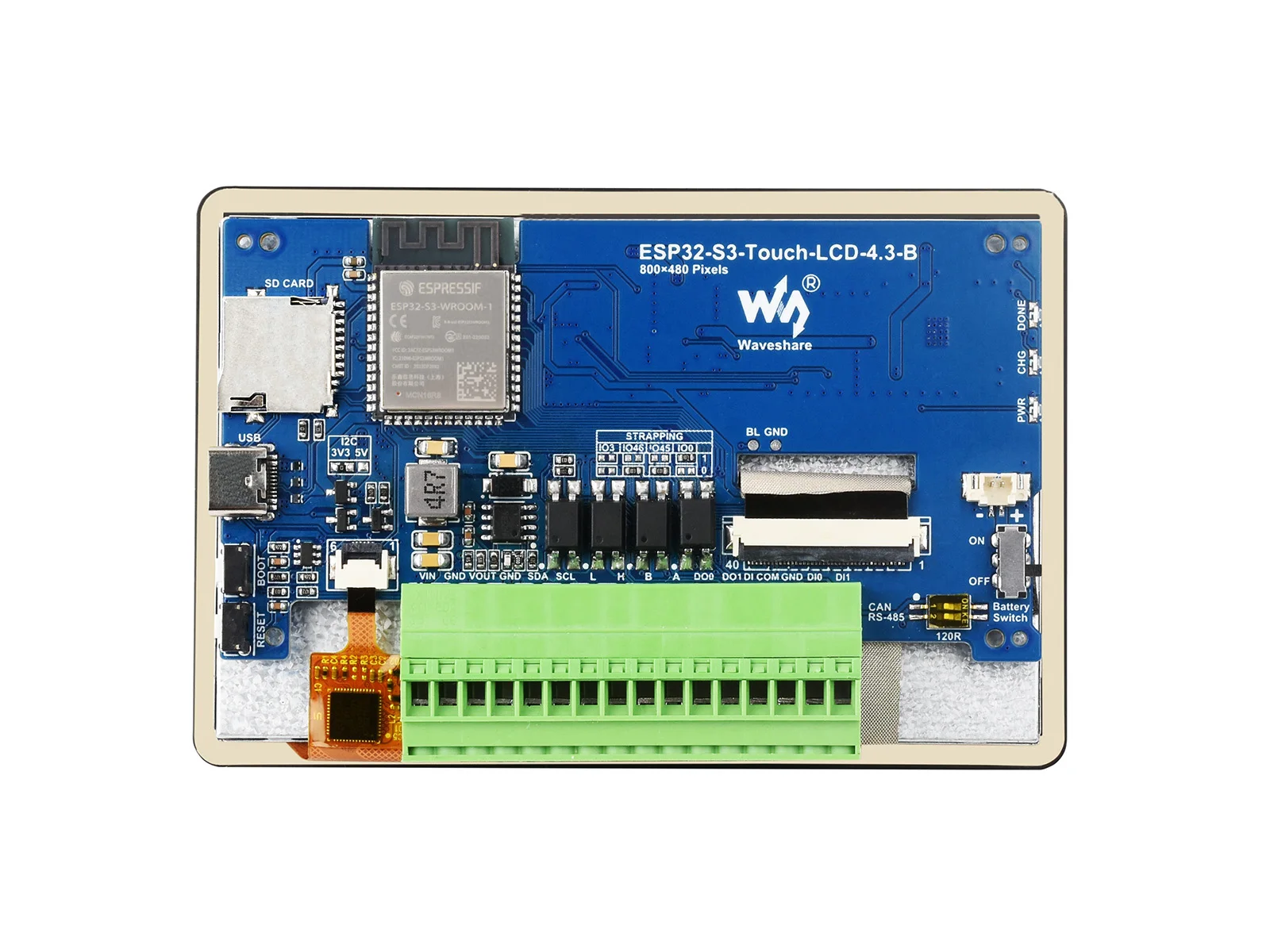 ESP32-S3 carte de développement LCD tactile 4.3 pouces Type B, 800 × 480, tactile 5 points, processeur 32 bits LX7 touristes-core