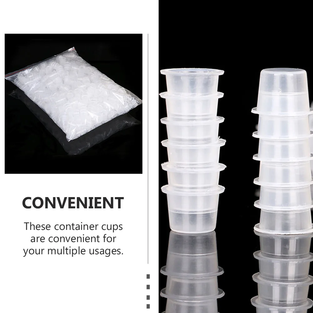 

1000Pcs Tattoo Ink Cups Disposable Transparent Pigment Containers Makeup Pigment Cups Beauty Salon Accessory Ink Caps