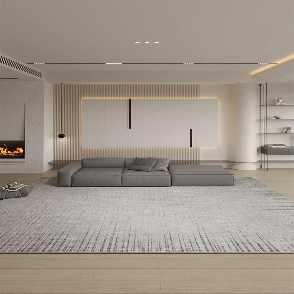 VIKAMA Modern Minimalist Loop-pile Carpet Living Room and Bedroom Floor Mat Nordic Ins Style Light Grey Rugs Home Decoration