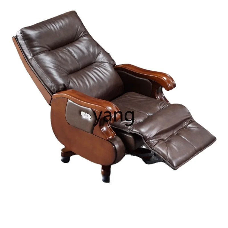 

CX Electric Reclining Executive Chair Leather Solid Wood Business Office Chair