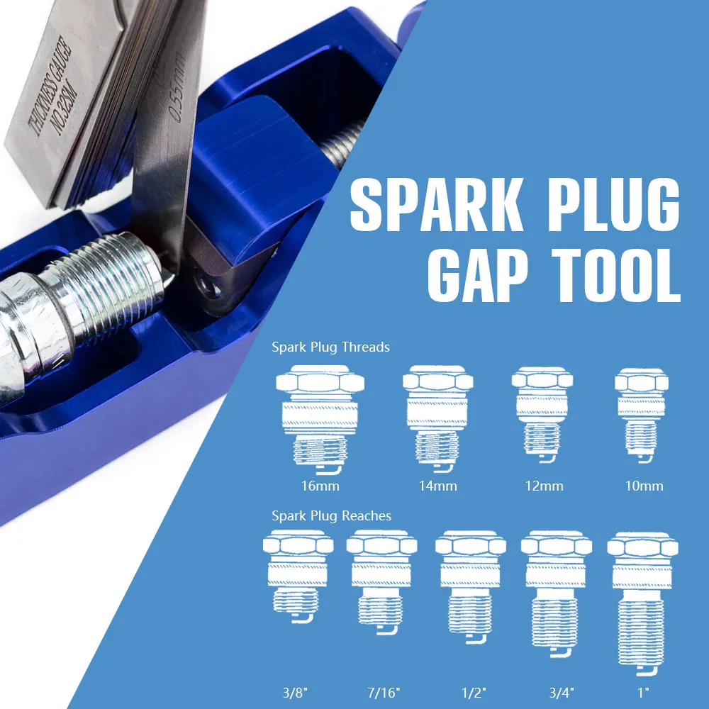 Car Universal Spark Plug Gap Tool Spark Plug Caliper With Feeler Gauge Gap Adjustment Tool Compatible For 10mm 12mm 14mm 16mm