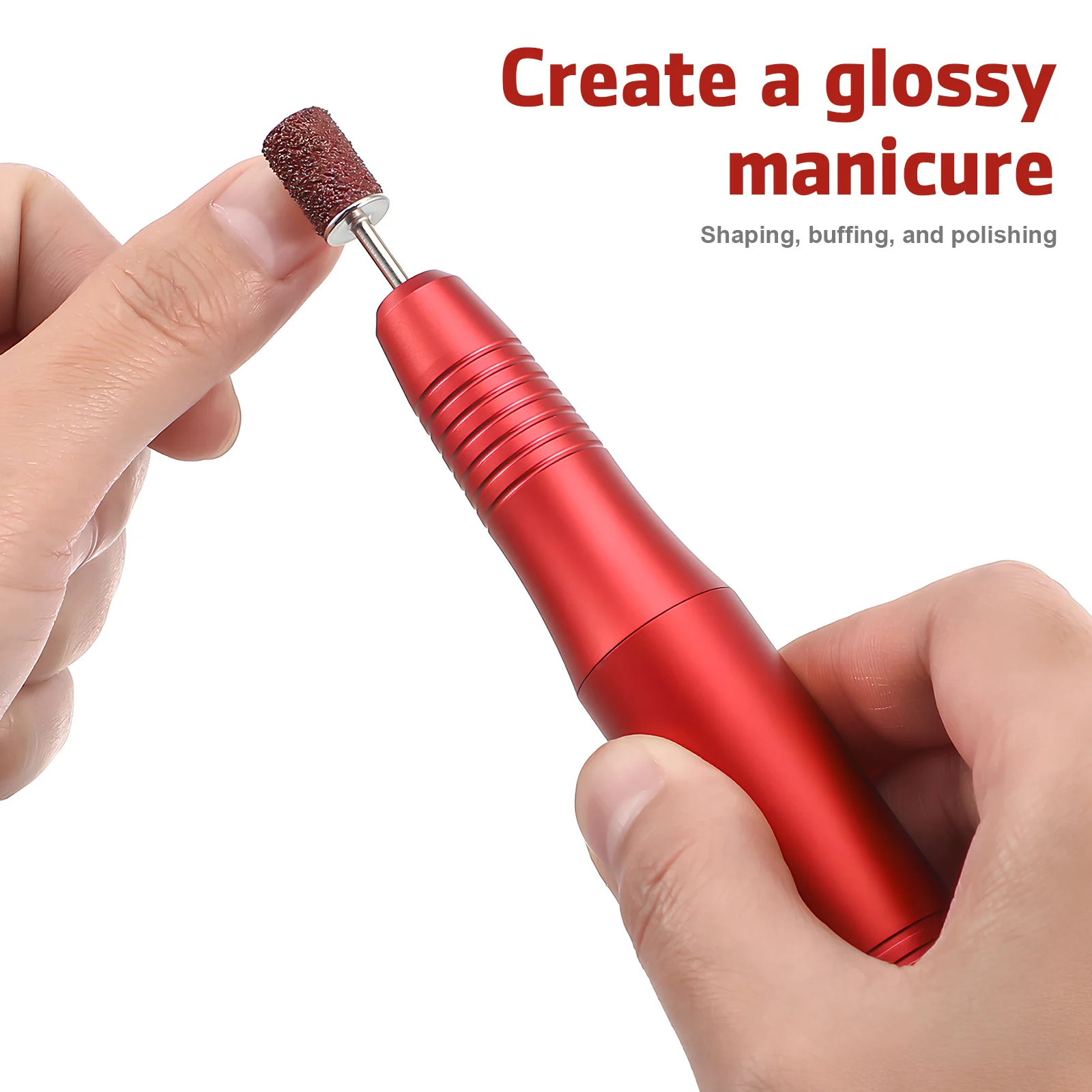 

Electric Nail File Drill Kits Built-in Portable Red Color Manicure Pedicure Tools Nail Salon Supplies Efficient