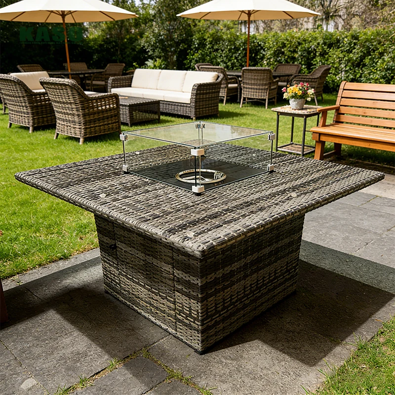 ファイヤーピットテーブル付きパティオ家具セット。防水加工を施 - Outdoor Furniture With Fire Pit Table のレビューと価格