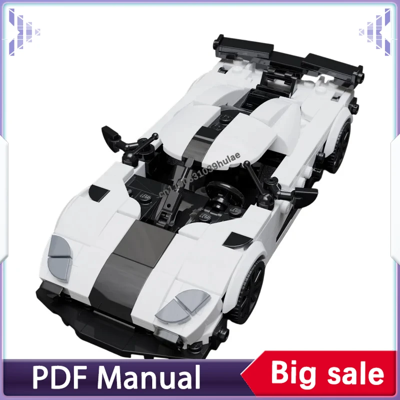 Суперспортивный автомобиль MOC, модель из строительных блоков, коллекционный гоночный автомобиль, игрушка из кирпичиков для мальчиков, подарок, украшение для рабочего стола.