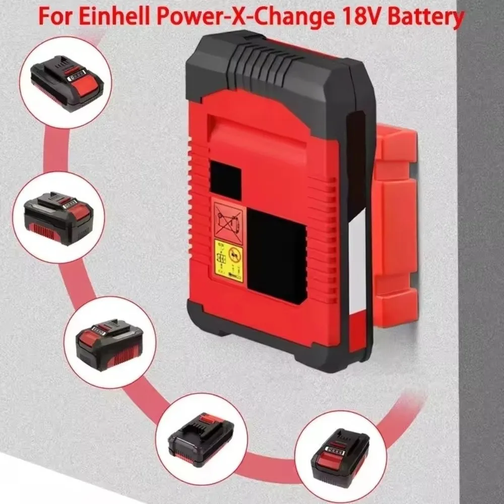 

Gifts Portable Battery Base Stand Multifunctional Red Battery Holder Wall-mounted Battery Accessories for Einhell Power X-Change