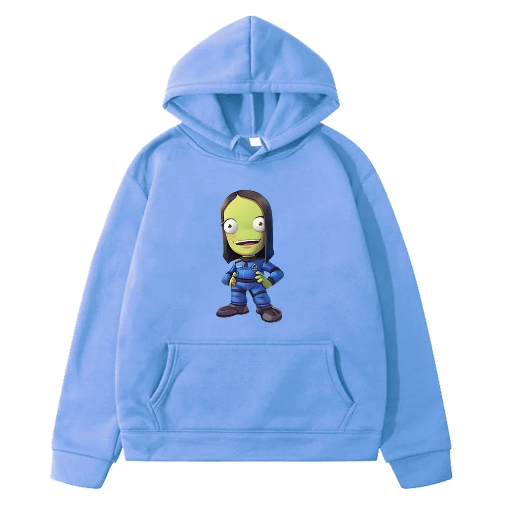 Kerbal Space Program Hoodie Long Sleeve Children Cartoon Sweatshirt Soft Fleece Boys and Girls Hooded Pullovers Kawaii Printing