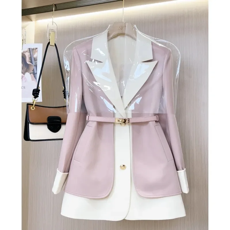 2024 Spring and Autumn New Western Style Women's Niche Unique Chic Age-Reducing French Senior Sense Fake Two Suits Tide