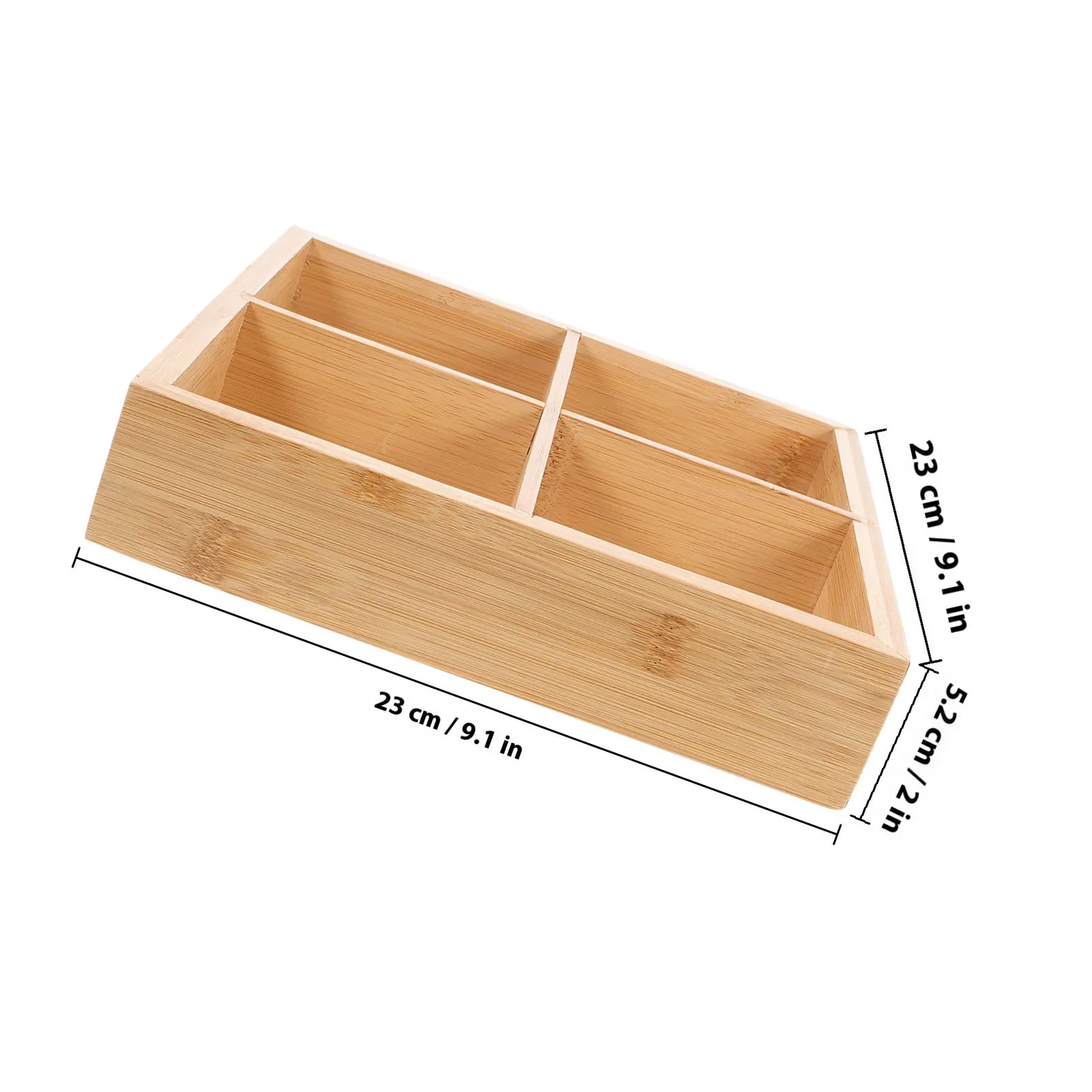 Bamboo Serving Tray with 6 Compartments Wood Food Dish for Fruits Vegetables Snacks Hot Pot Party Appetizers Dessert - view 2