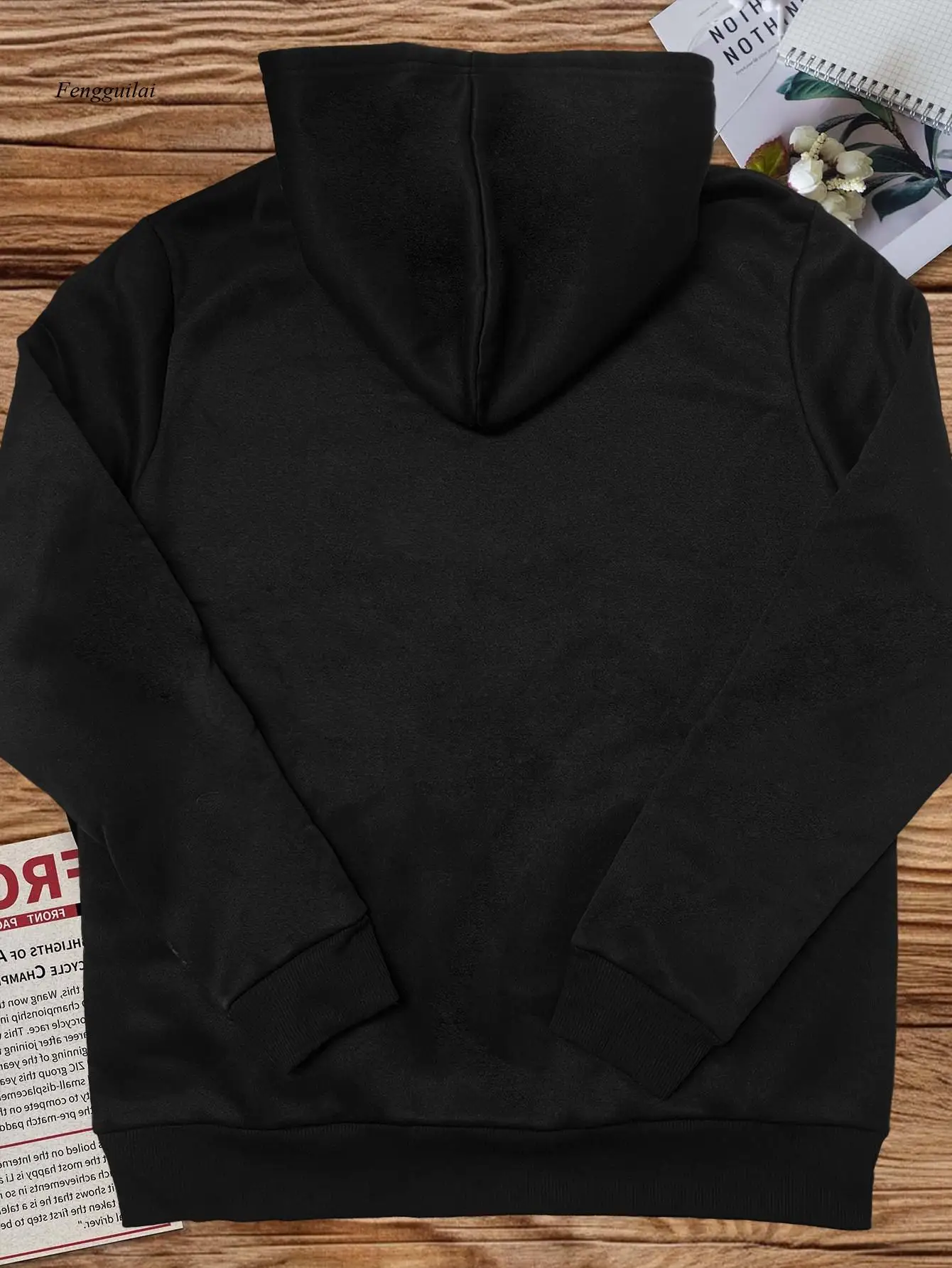 Hooded Sweatshirt | Meditation Pattern with Moon Print, Casual Loose Fit, Long Sleeve, Non-Stretch Fabric
