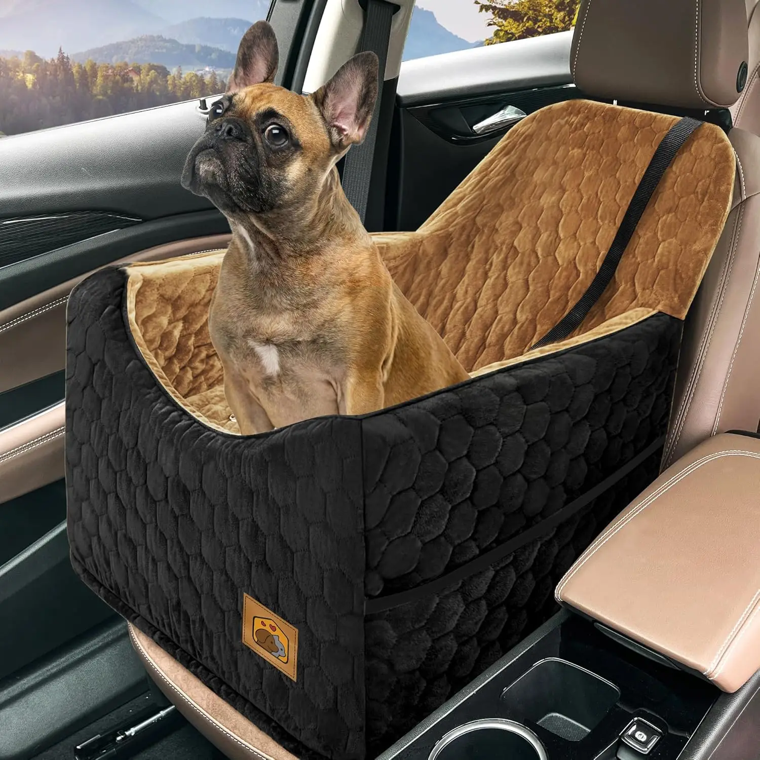 

Memory Foam Dog Car Seat with Washable Cover, Booster for Small/Medium Pets up to 35 lbs
