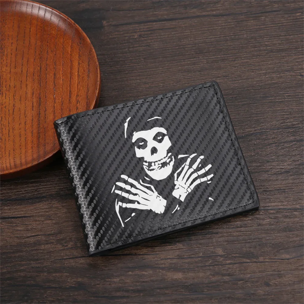 Skull skeleton hands pose darkness Men's Wallets Simple Business Modern Stylish Printing Design Gifts For Father Boyfriend Chris