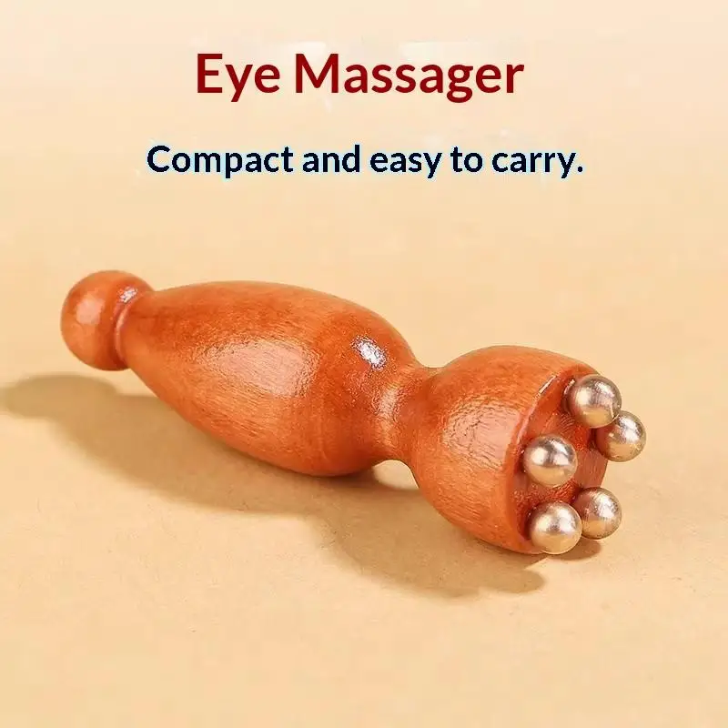 Professionelles Beauty-Werkzeug aus Messing und Rosenholz für Gesichts- und Augenentspannung, Akupunktur-Massage – Detail 4