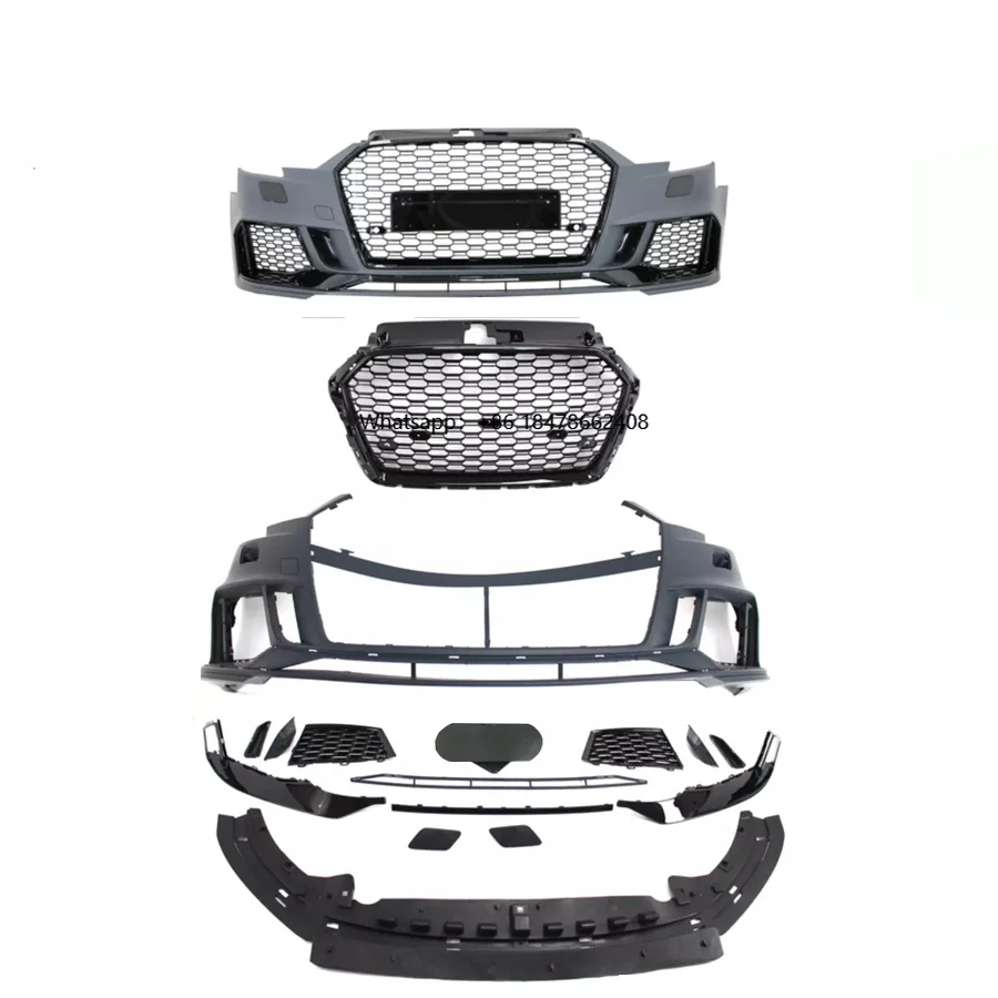 

For Fast Shipping A3 S3 Upgrade RS3 Body Kit A3 S3 Front Bumper with Grille Kit for A3 8v.5 S3 2017 2018 2019 Auto Part