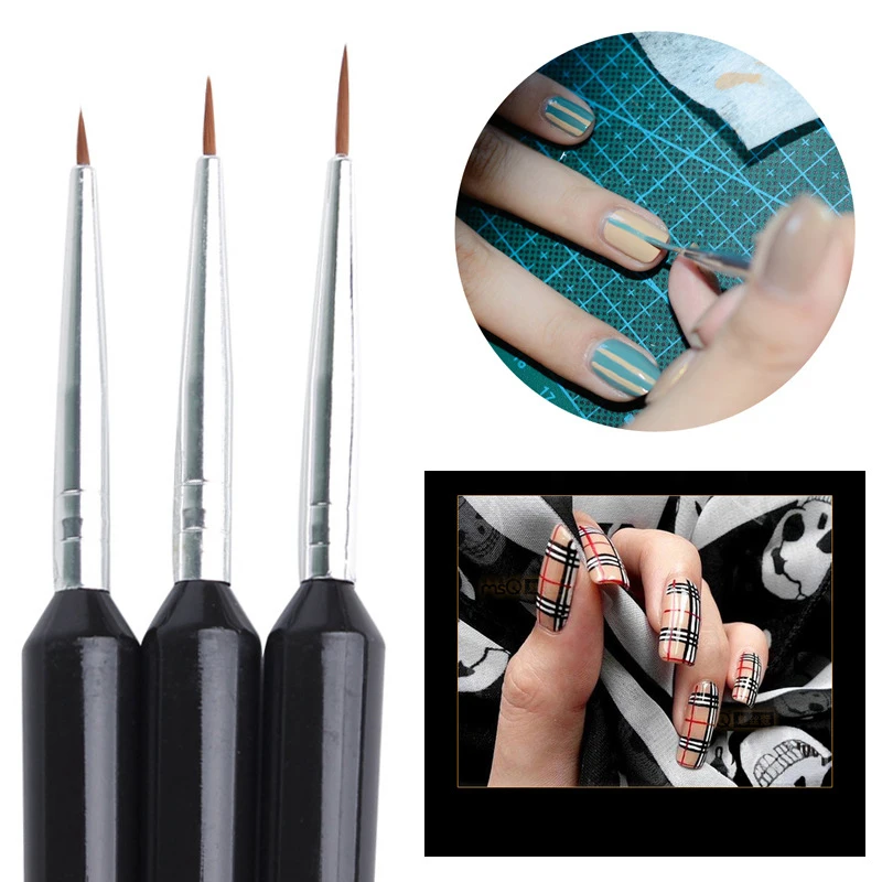 1~5PCS set Nail Art Line Painting Pen Brushes Light Therapy Pull Drawing Flower Grid Stripe Acrylic UV Gel 3D Tips Design