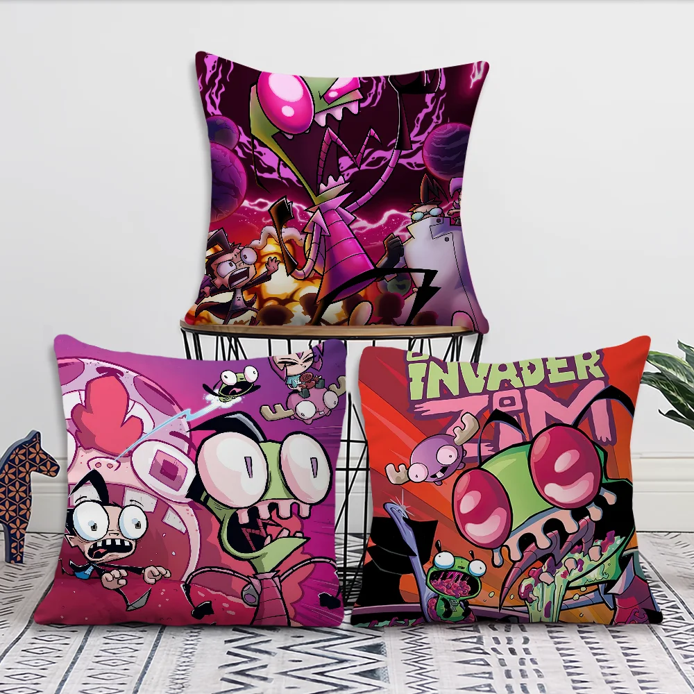 Cartoon Invader Zim Cool Pillow Case Sofa Living Room Bedroom Headboard Backrest Cushion Square Cushion Nap Time