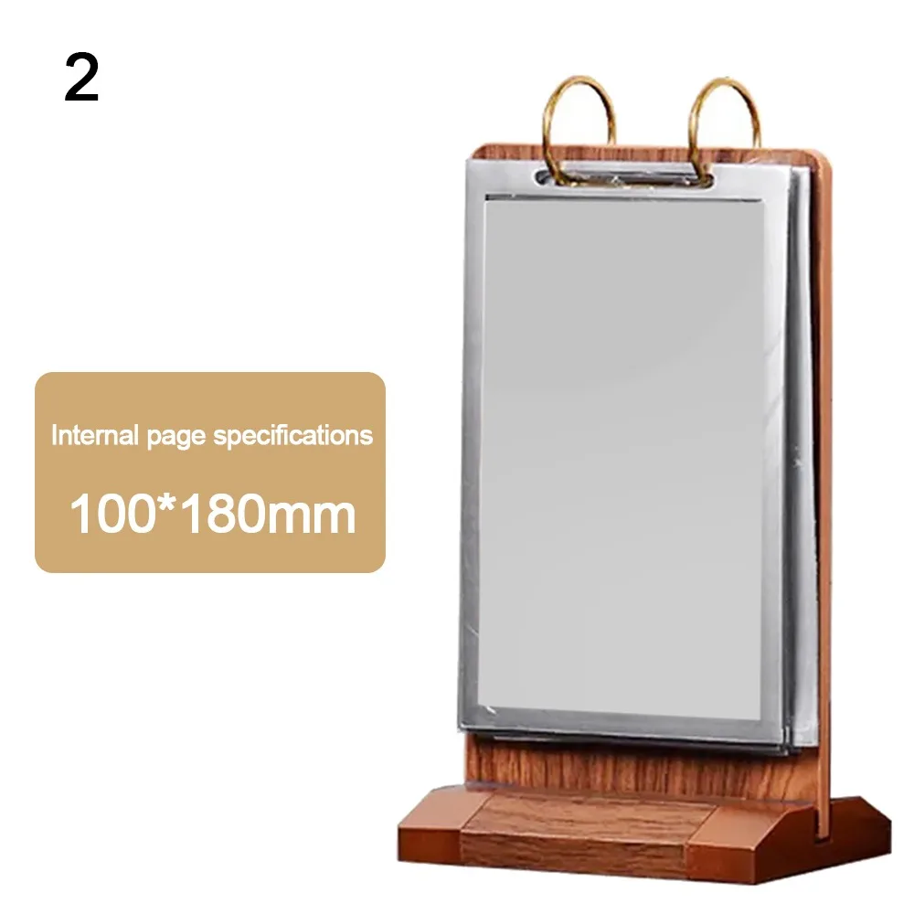 Wooden Desktop Display Stand a4/A5/A6 Dual-Sided Visibility Dining Table Card Holder Convenient T-Shaped Advertising Board