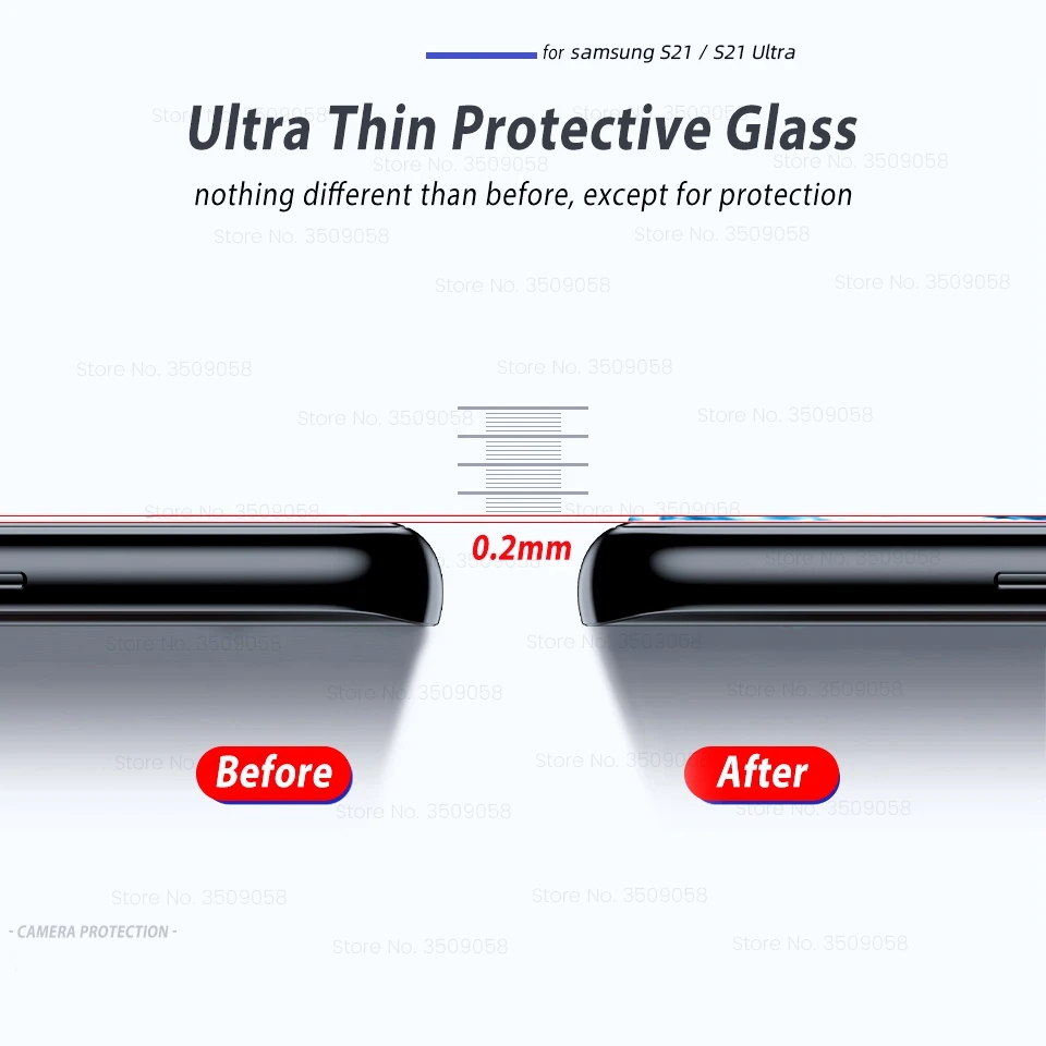 3D Curved Camera Lens Protector for Samsung A56 A55 A54 A53 A36 A35 A33 A26 A17 A16 A07 A06 S21 Plus S22 S23 S24 S25 S26 Ultra