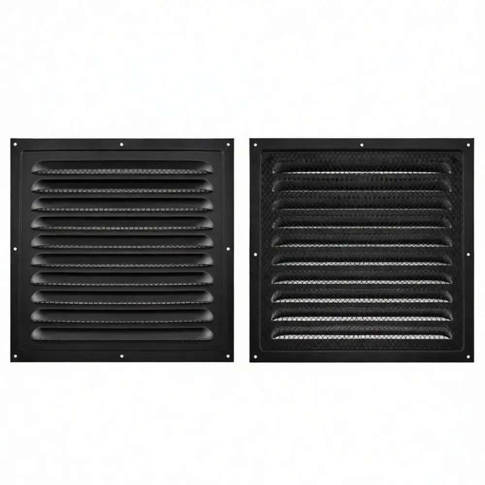 Durable Steel Louver Vent Cover External Wall Exhaust Grille Weatherproof Ventilation Shutter Metal Duct Pipe Protector