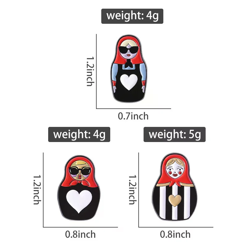الروسية الثقافية زي جمع المينا دبوس الكلاسيكية الروسية التعشيش دمية دبابيس معدنية شارة التلبيب مجوهرات هدية للأصدقاء #3